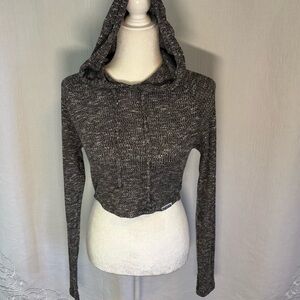 Gymshark Charcoal Knit Women's Cropped Hoodie